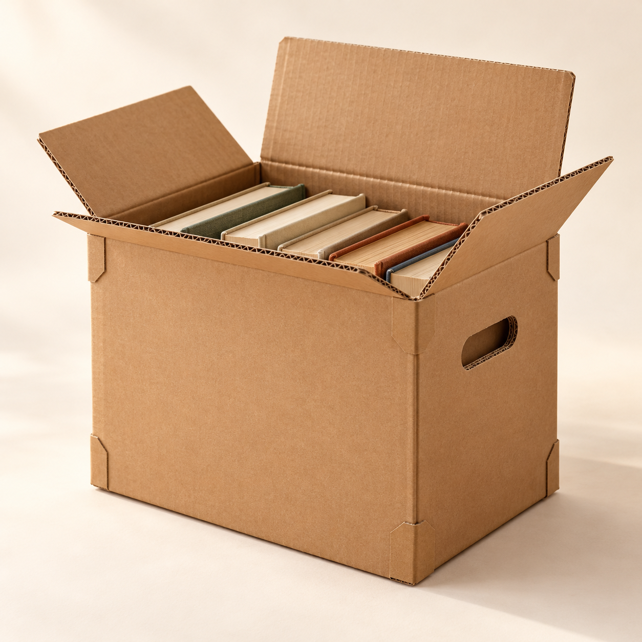 Illustration eines Bücherkartons