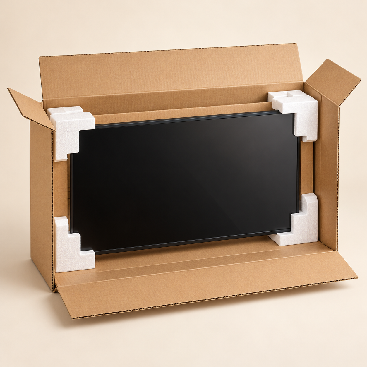 Illustration einer TV-Schutzverpackung